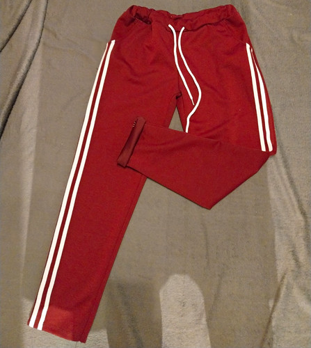 Damen hose bordeaux weiß - hose, bordeaux/weiß